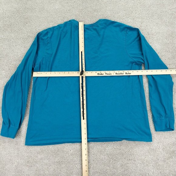 Nike Tee Shirt Men's XXL 2X Blue Long Sleeve Crew Neck Athletic Cut Logo - Picture 4 of 7